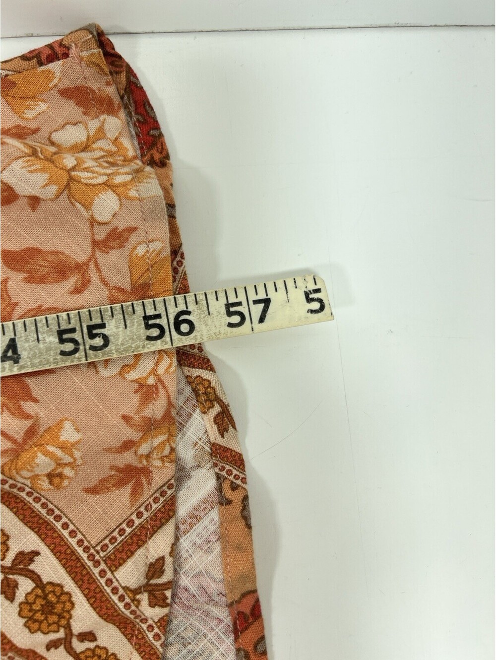 Paper Heart Maxi Dress Women Sz S Warm Floral Paisley Linen Blend Dress Boho - Picture 8 of 8